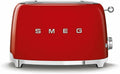 Smeg TSF01RDEU Toaster Stainless Steel 2 Slices Cool Touch Exterior Red