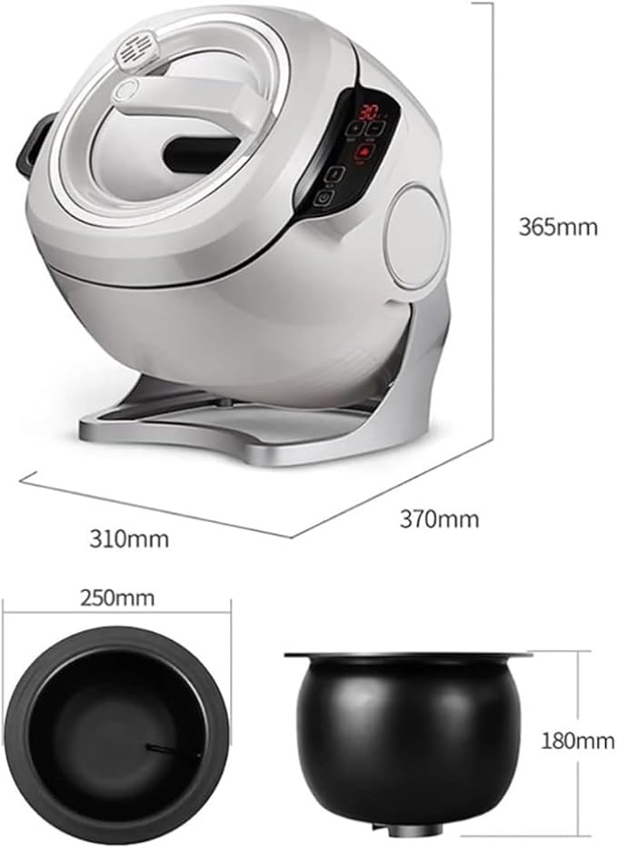 Automatic cooking machine 2000W 6L automatic cooking pot fried rice machine one-button smart start three-speed adjustable 360 automatic rotation