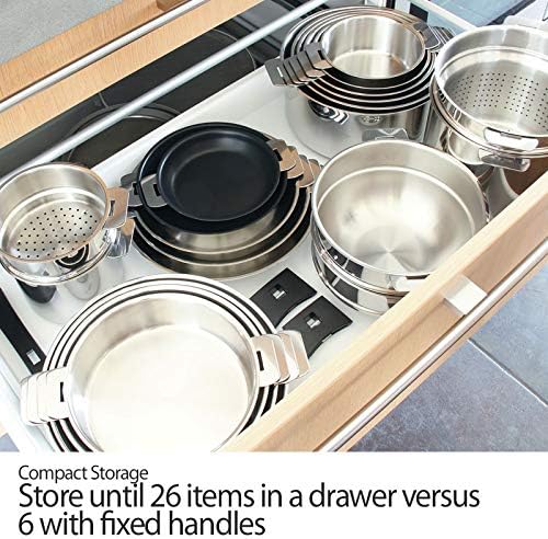 Cristel ST7CAKP 7 Piece set with Polished Stainless Handles Silver