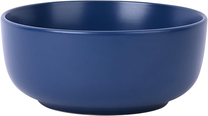 12-Piece Stoneware Dinnerware Set Blue Service for 4 Microwave &amp Dishwasher Safe Ceramic Plates and Bowls Set Durable Everyday Dishes for Home Kitchen