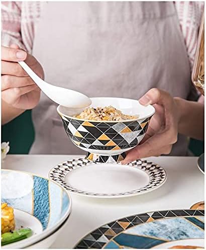 Dinnerware Sets Nordic Retro Style Bowl/Soup Pot/Dish/Spoon|Bone China Dinner Sets European Style Porcelain Combination Set