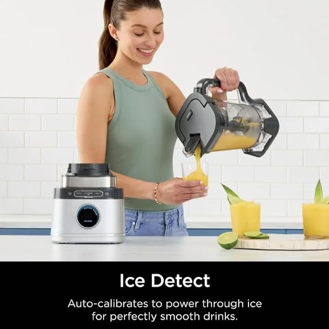Niin-jaa Detectt Kitchen System 72 Oz Blender 3 Speeds Blend Crush Chop Smoothies BlendSense Technology 1700 W Crushing Blades Color Silver (model TB 400)