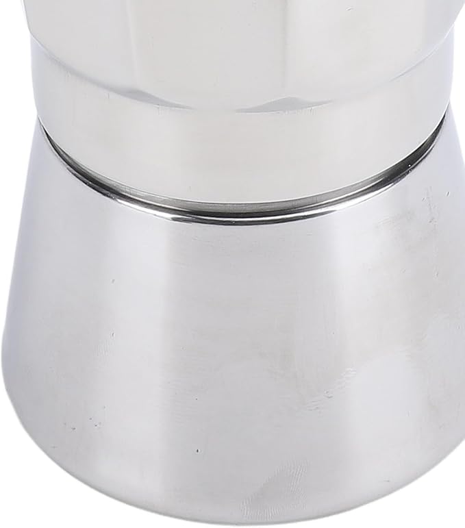 Jonlaki Stovetop Coffee Maker - Premium Stainless Steel Octagonal Design with Even Heat Distribution for Home and Outdoor Use 150ML Silver (300ML)