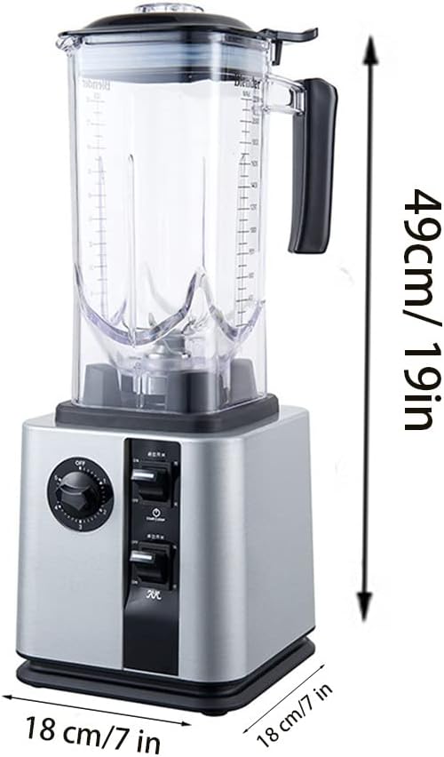 2.2L Blender Smoothie Maker 2200W Glass Jug Blender Mixer Commercial Ice Crusher with Cover Automatic Silent Wall Breaking Machine for Home Milk Tea Shop Coffee Shop