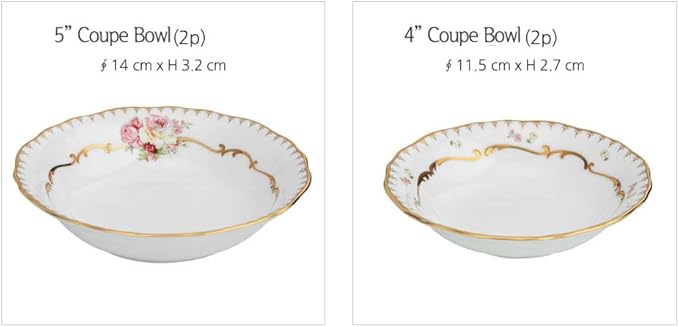 Hankook Chinaware 한국도자기 Flamor Rose Clara Dining Set for 2 Dinnerware Korean Fine Bone-China Dojagi Ceramic