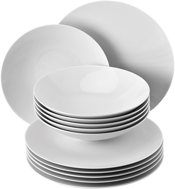 Rosenthal TAC Gropius White - 12 Pieces for 6 People Porcelain Dinner Set Modern Crockery White