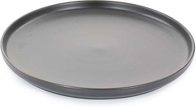 Luxmatte 20-Piece Stoneware Dinnerware Set – Modern Matte Finish Dish Set for 4 Microwave &amp Dishwasher Safe – Includes Dinner Plates Salad Plates Bowls and Mugs in Four Colors (Black)