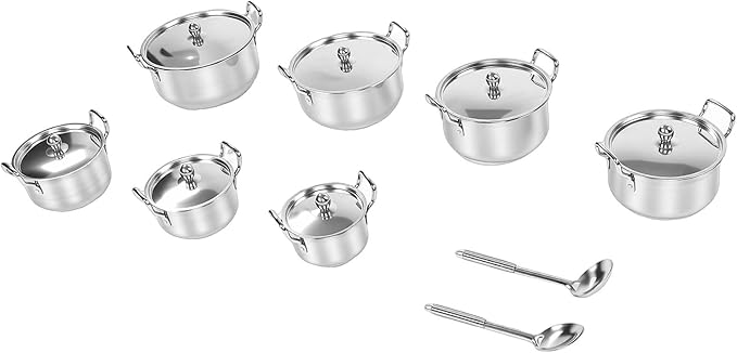 TOPINCN Stainless Steel Cookware Set 6 Piece Pot and Pan Set with Multilayer Base for All Stovetops Dishwasher Safe Ergonomic Handles Even Heat Distribution