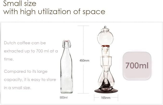 With molly Miracle Cold Brew Dutch Coffee Iced Coffee Maker Material stainless steel Home Hand Drip Dutch Machine 700ml For 6 People 19.68×12.20×8.26(in)