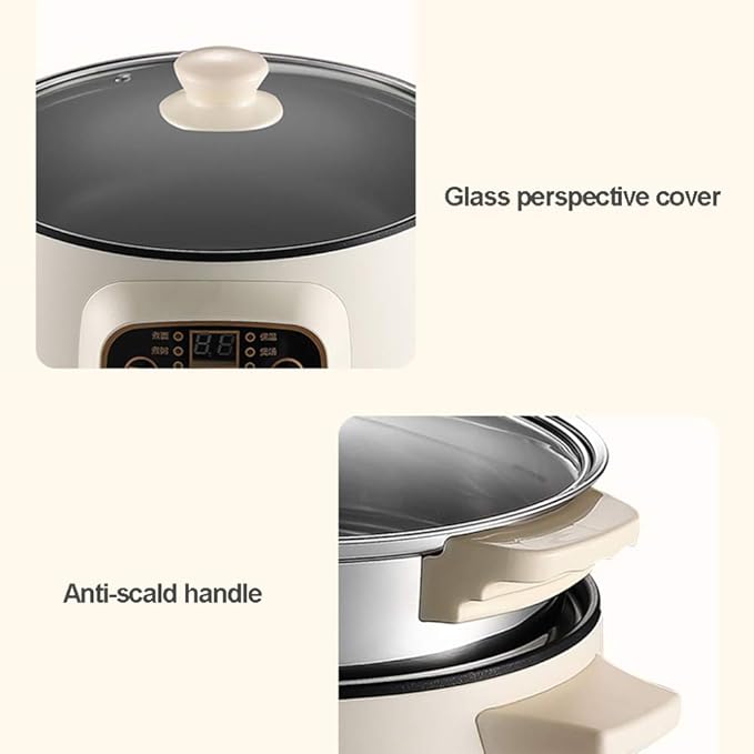 Cooking Pot Multifunctional Rice Cooker Slow Cooker With Automatic Power-Off Protection Household Small Hot Pot Rice Cooker With Steamer(Pinkmechanicalversion24cm)
