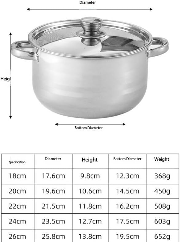 Easy to clean 10PCS Stainless Steel Set Pot 18-26cm Lid Gold Plated Ear Soup Kitchen