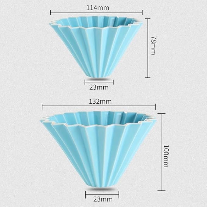 Ceramic Coffee Dripper Pour Over Coffee Maker Handmade Origami Coffee Filter Cup Flower Shape Funnel Drip Cafe Cake Cup Home(Pink suit1-2CUP)