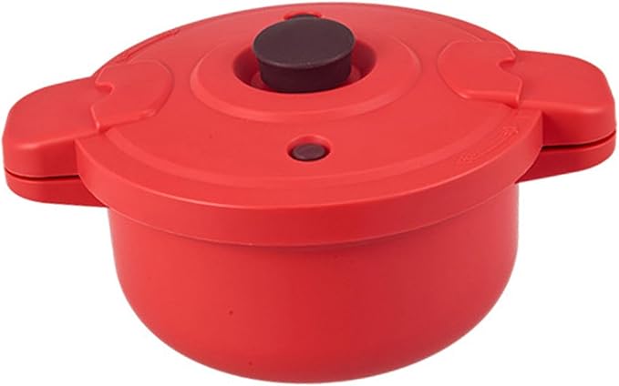 Microwave Rice Cooker Small Food Grade PP Kitchenware Anti Scald Handle Easy Clean No Fire Cookware Soup Pot