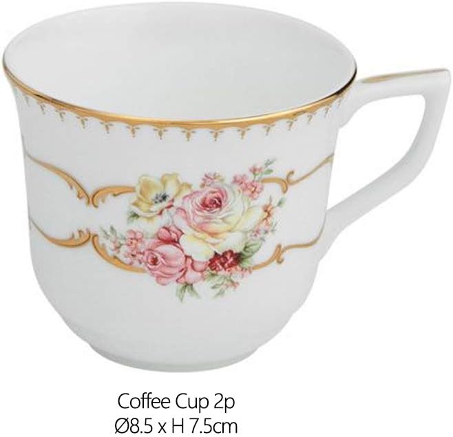 Hankook Chinaware 한국도자기 Flamor Rose Clara Coffee Set Dinnerware Korean Fine Bone-China Dojagi. Ceramic