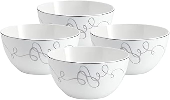 Mikasa Love Story Platinum Banded All Purpose Bowls Set of 4
