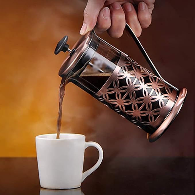 Coffee Press Coffee Maker Stovetop Espresso Machine Coffee Pot Moka Pot and Stainless Steel Tea MakerThreelayer Filter Design Detachable FilterHand Coffee Maker