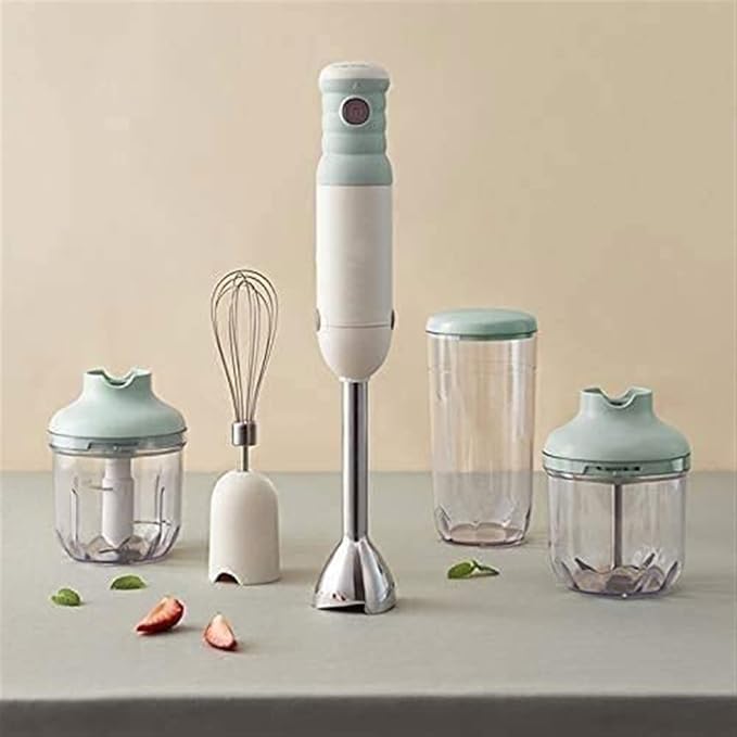 TOEWOE Immersion Hand Blender 500 W 4-in-1 Handheld Multi-Purpose Stick Blender with Egg Whisk Food Grinder Puree for Infant Food Smoothies and Soups