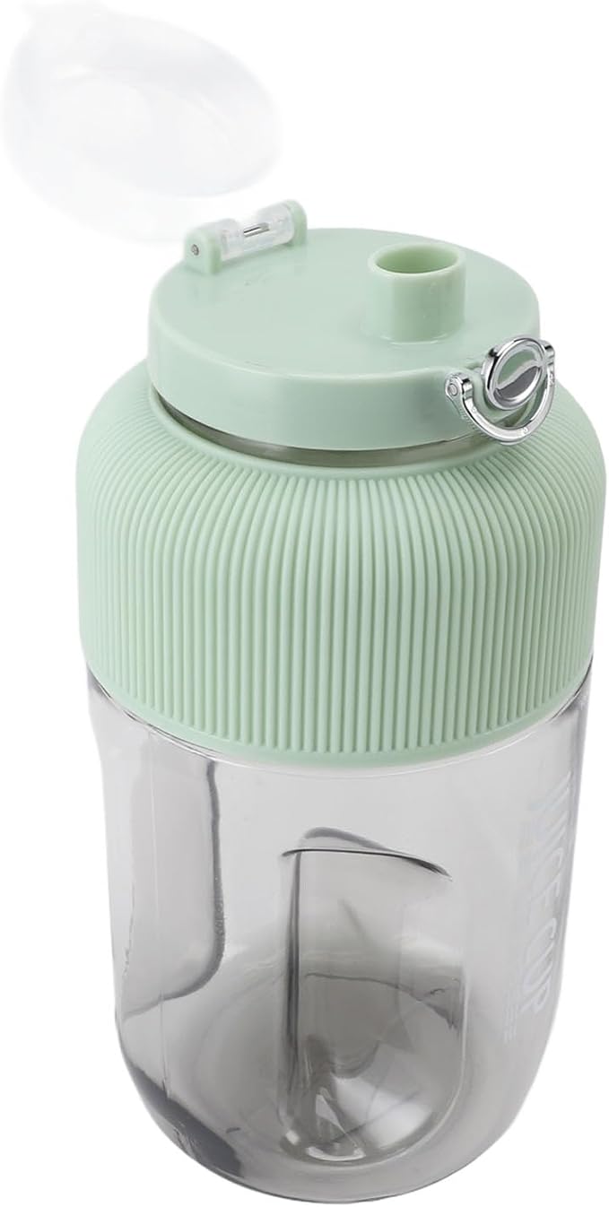 Portable Blender Multi Functional Electric Juicer Personal Blender Large Capacity Wireless Smoothie Blender with Charging Cable for Travel Sports(Green)