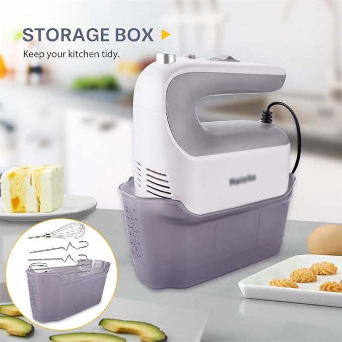 350W Electric Hand Mixer 5 Speed Food Blender Handheld Mixer Egg Beater Automatic Cream (A (A As the picture shows)