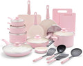 Soft Grip Healthy Ceramic Nonstick 23 Piece Kitchen Cookware Pots and Frying Sauce Saute Pans Set withA23 Pc