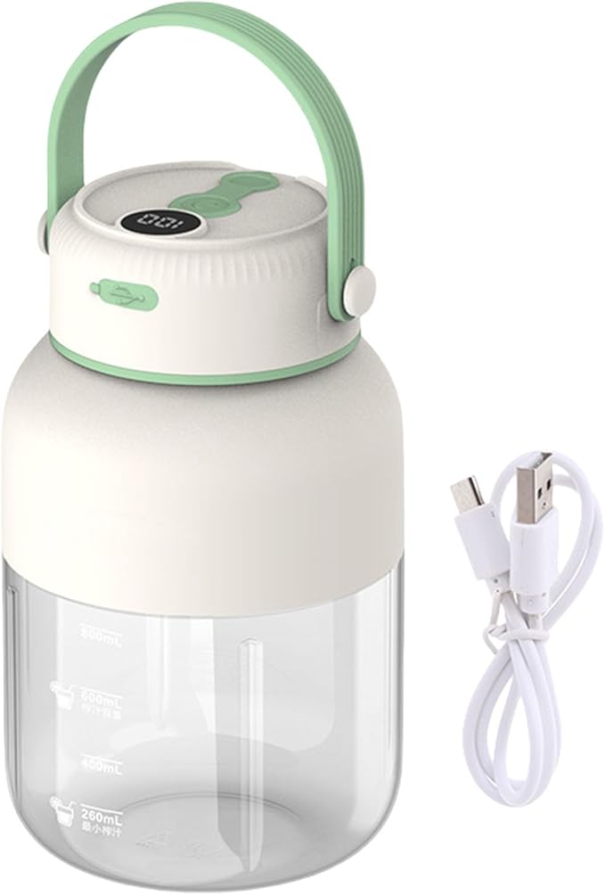 Stainless Steel Battery Display Electric Juicer Cup Rechargeable Blenders Travel Friendly Juices Maker Gym Smoothie Maker
