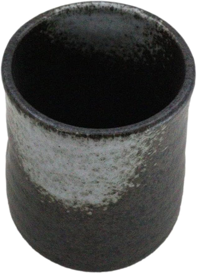 Ebros Gift Artistic Charcoal Grey Tone Hakumu Porcelain Ceramic Collection Dinnerware Serveware Kitchenware Set Asian Japanese Restaurant Supply (Pack Of 6 Yunomi Reactive Glaze Tea Cups 9oz)