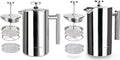 Secura 17oz and 34oz Stainless Steel French Press Coffee Makers with Extra Screens