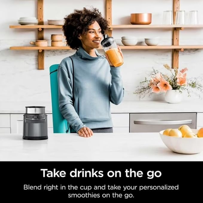 Niinja Nutri Blender Pro with Auto iQ Personal Blender 1100 W Single Server 2 cups 32 oz. Easy Cleanup (model CL 401 A)