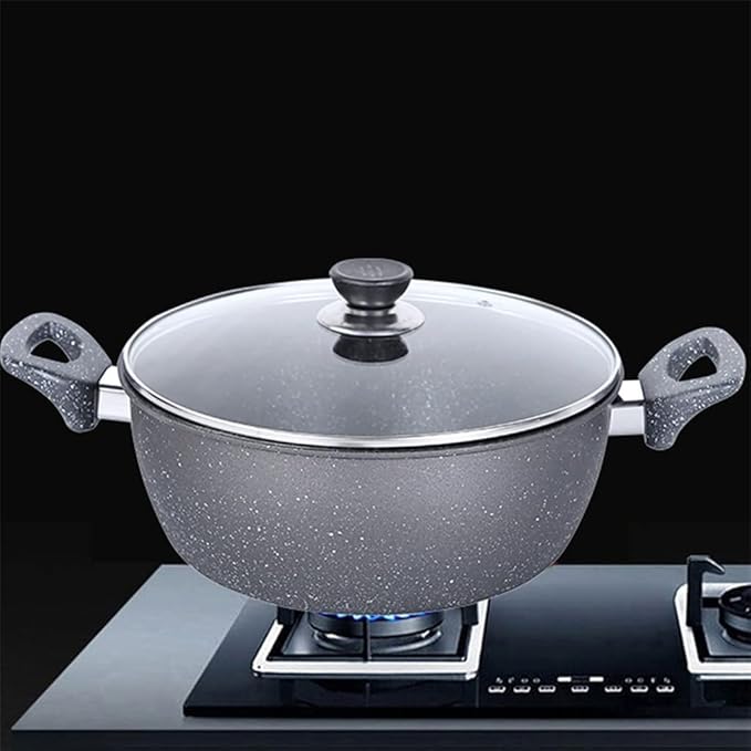 Cookware Light Grey Cookware Set Soup Pot Set Frying Pan Milk Pot Cooking Pot Pan Non-Stick Pan Set Frying Pan (Color : B Size Grey