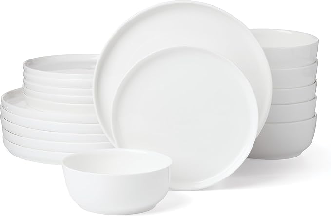 Lenox 899190 Modern White Coupe 18-Piece Dinnerware Set Service For 6