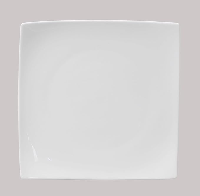 Bone China Elegance White Square Plate 10.5 Set of 6 Pieces