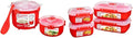 Sistema Microwave Rice Cooker and Steamer Bowl for Vegetables with Steam Release Vent Dishwasher Safe Red &amp Microwave Food Storage Containers with Steam Release Vent Dishwasher Safe Red