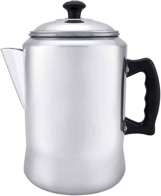 Haofy Aluminum Alloy Coffee Maker Pot Percolator Tea Kettle Stove Top with Lid Silicone Cool Grip