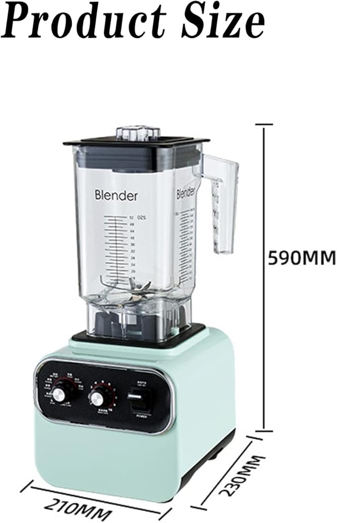Blender 2L Commercial Smoothie Maker with 10 Speeds and 4 Dimensional Spoiler Function with 8 Stainless Steel Blades 1600W Power Motor Can Make Smoothies or Milkshakes and More