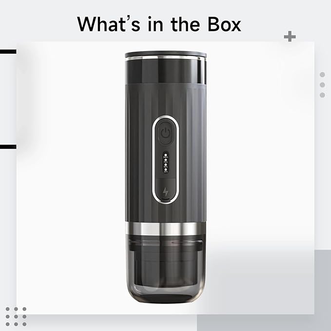 Wireless Machine Mini Portable Coffee Maker K Cup Compatible 60 Oz / 170 Ml Water Tank Ideal for Travel Car Electric Vehicle Use Black