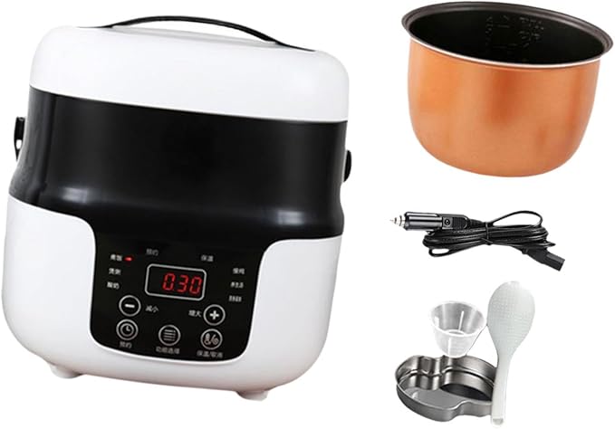 Travel Rice Cooker Rice Cooker for Car Meal Heater with Measuring Cup 2L Rice Cooker Electric Rice Cooker for Camping RV 12V to 24V(12V to 24V)