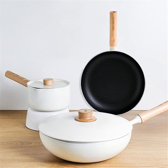 Cookware Set 5 Piece Nonstick Steak Egg Frying Pan Thickening Milk Pan Cooking Utensils Kitchen Utensils (Color : A Size A