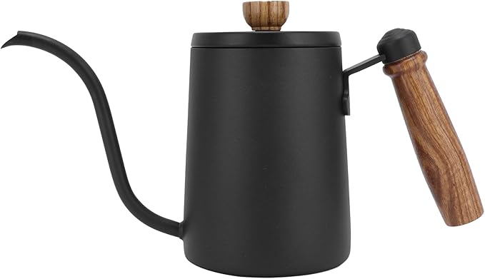 ZJchao Coffee Maker Pot Hand Brewing Coffee Maker Set Exquisite Workmanship Pour Over Coffee Pot Thermometer with Filter Funnel Container Filter Papers (Black hand punch)