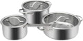 Kitchen Cooking Sets 3Pcs Cookware Set Frying Pan Soup Pot Milk Pot with Glass Lid Stainless Steel Cooking Pot Set Kitchen Cookware Sets