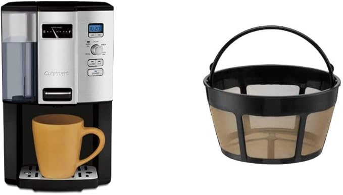 Cuisinart Coffee Maker 12 Cup Programmable Drip DCC-3000P1 Black &amp GTF-B Gold Tone Coffee Filter Basket Burr Mill