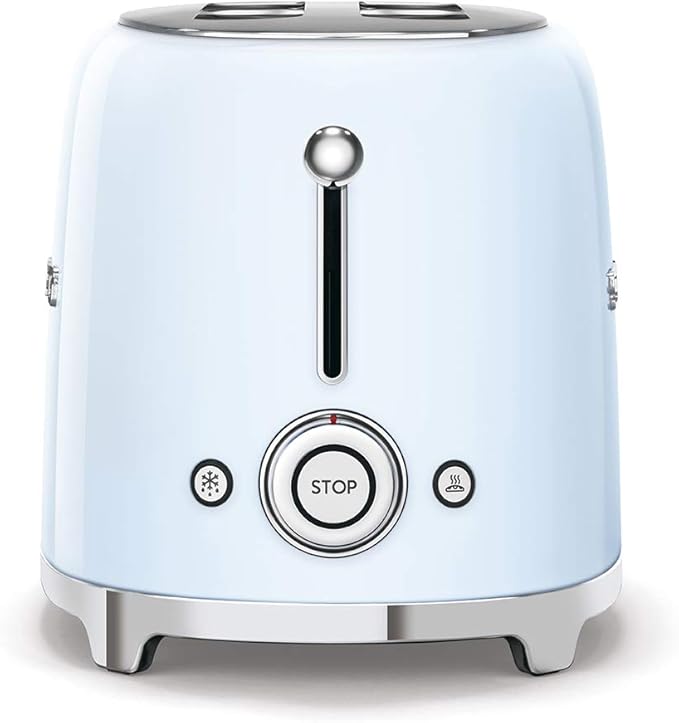 SMEG 2 Slice Toaster and Sandwich Rack Combo Pastel Blue
