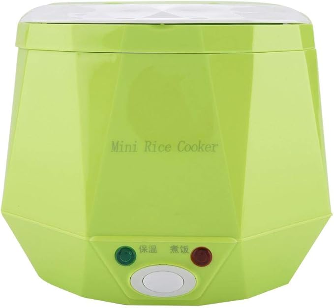 Mini Rice Cookers 24V 1.3 L Electric Rice-cooker Food Steamer for Truck Car Cooking for Soup Porridge Rice Noodles Portable 180W(green)