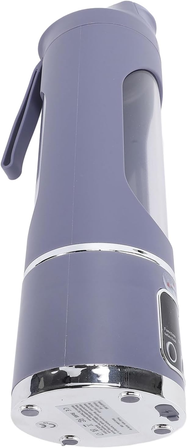 450ML Portable Juicer Cup - USB Rechargeable Travel Blender with 12 Blades &amp 3 Speeds - Smoothies &amp Fruit Juices for Home Office and Outdoors (Violet)