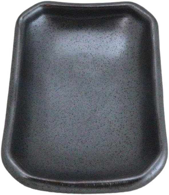 Ebros Gift Iron Black Clay Underglaze Technique Tetsu Kesho Porcelain Dinnerware Kitchen Set Asian Japanese Restaurant Supply (Pack Of 6 Rectangle Condiment Sauce Dishes 2oz)