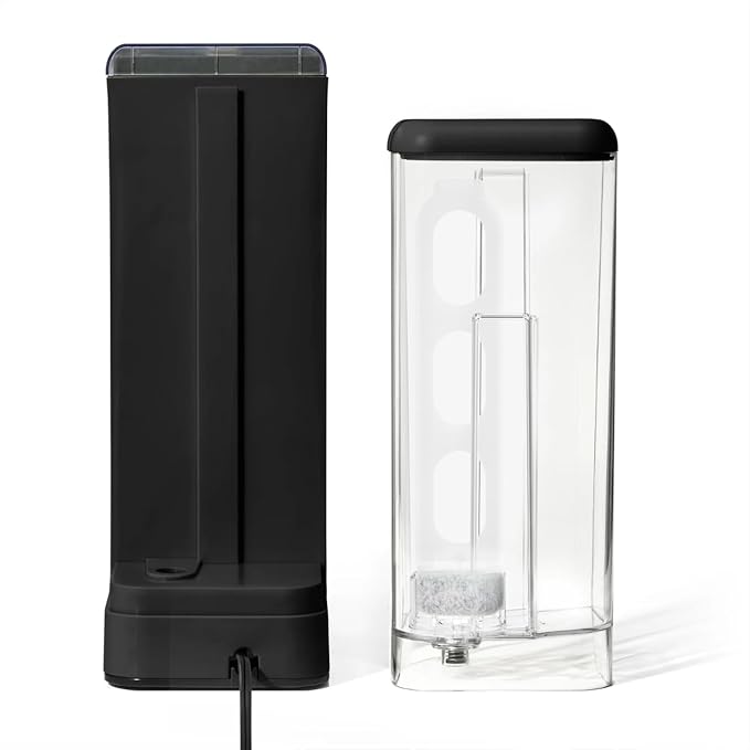 Perfect Grind Single Serve Coffee Maker built-in grinder 6 sizes 3 strengths pod-free reusable filter 64oz reservoir touch display hot &amp iced brew. (Black Sesame)