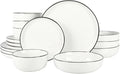 16 Piece Porcelain Dinnerware Set Service for 4 Dishes and Plates Sets Dinner
