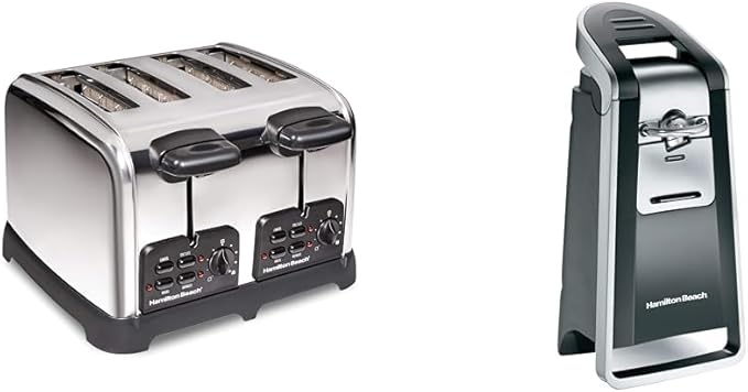 Hamilton Beach 24782 Retro Toaster with Wide Slots Sure-Toast echnology Bagel &amp Defrost Settings &amp Smooth Edge Electric Automatic Kitchen with Easy Push Down Lever