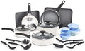Nonstick Cookware Set with Glass Lids - Aluminum Bakeware Pots and Pans Storage Bowls &amp Utensils