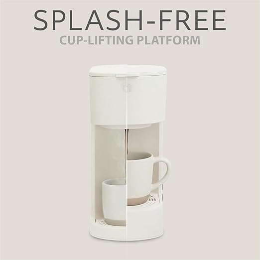 WILLOW K-Cup Coffee Maker Single Serve Coffee Maker with 6 to 12oz Brew Size &amp Strong Brew Option Single Cup Coffee maker made with 99% PCR Recycled Plastics Coffee Machine - CREAM WHITE