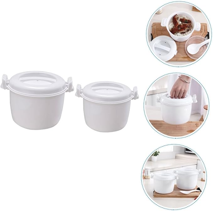 2pcs Practical Rice Cooker Set Microwave Rice Cooker Making Tool Household